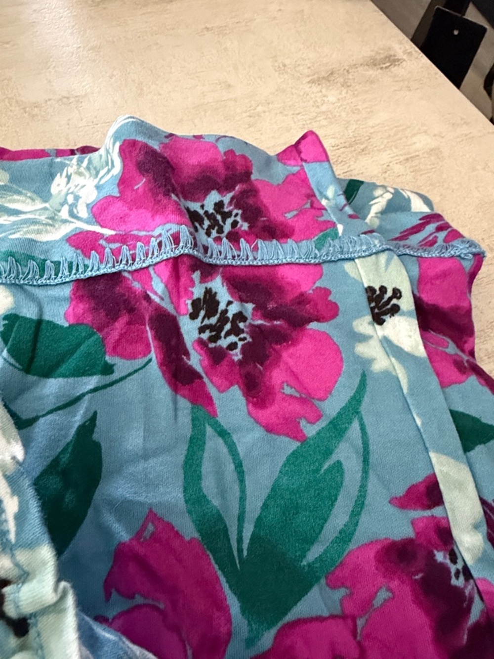 Midnight by Carole Hochman Blue & Magenta Floral three-Piece Pajama Set - Picture 4 of 8